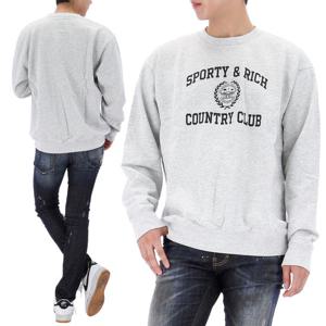25SS 스포티앤리치 바시티 크레스트 크루넥 스웨트셔츠 ST071516218GY03