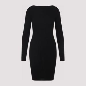 릭오웬스 블랙 롱 슬리브 리브 바디콘 미니 원피스 RP02E4616 R