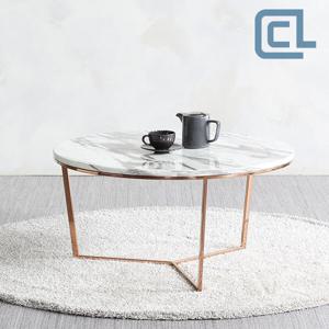 [씨엘] 카이 로즈골드 대리석 원형 소파테이블세트 L