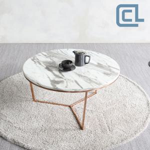 [씨엘] 카이 로즈골드 대리석 원형 소파테이블세트 S