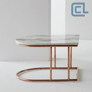 [씨엘] 플리트 로즈골드 대리석 소파테이블(단품) 2color