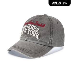 [MLB공식] 25N 빈티지 컬러 워싱 언스트럭쳐 볼캡 NY (Charcoal Grey) 3ACPV185N