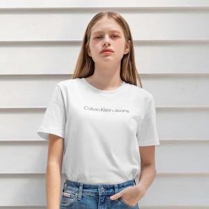 [캘빈클라인 진]여성 인스티튜셔널 로고 스트레이트핏 반팔 티셔츠 47AB805