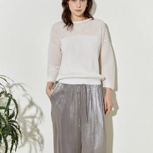 [아이잗컬렉션(피)]시스루 스트라이프 믹스 니트 (CR7A1PO011)