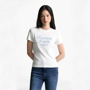 타미진 여성 슬림 와플 자수 티셔츠 T32F6TTO14TWT1