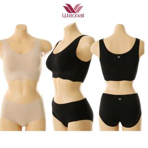 와코루 운동골프시 노와이어 무봉제 심리스 브라팬티 세트WBRS010WPTS010