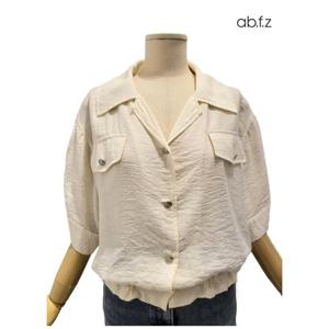 [에이비에프지]밑단 셔링 포인트 블라우스 스타일 반팔 재킷 APZ3HJ32H