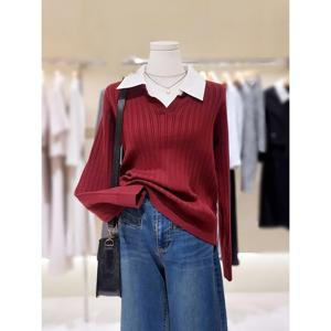 [숲]카라 패치 골지니트  SB9LK33