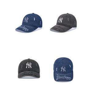 MLB 빈티지 디스트로이드 데님 언스트럭쳐 볼캡 뉴욕양키스 3ACPV195N
