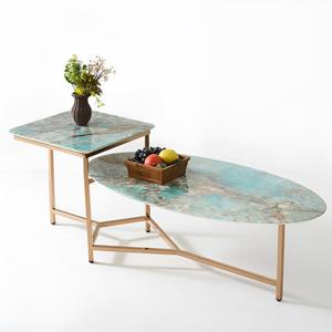 스코나 오라노 듀얼 대리석 스텐 스틸 거실 소파 테이블