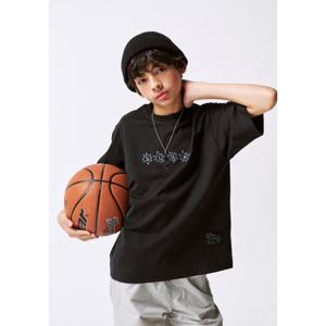 [블루테일]블루 자수패치 블랙 티셔츠AZA3TS04BK