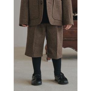 [빈HU] BZ61PT02BN 브라운 헤링본 울 반바지
