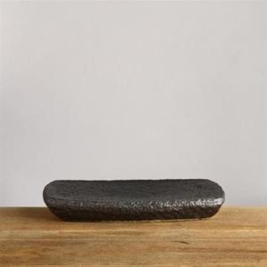 ksr 이천도자기 판주물럭 흑유 직모듬접시 1호 29cm 그릇 식기 도자기 접시 원형