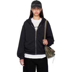 아크네 후드 블랙 집업 후디 252129F097010