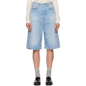 아크네 반바지 블루 루즈 핏 데님 쇼츠 252129F088001