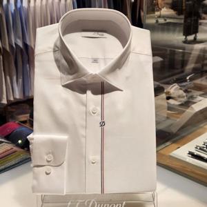 듀퐁셔츠 SE5FM21LS308SWH 컴포터블 듀퐁 시그니쳐 삼색자수 슬림 핏 셔츠