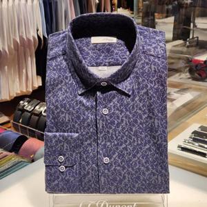 듀퐁셔츠 SE5FM21LS327SNY 착용감이 좋은 면 레이온 혼방 프린트 슬림 핏 셔츠