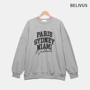 빌리버스 남성 긴팔 맨투맨 프린팅로고 면 루즈핏 쭈리 라운드 티셔츠 BPT090