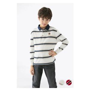 [타미힐피거칠드런2] 인터록 스트라이프 럭비 티셔츠 T42F7KKT510BT1 3T 16세