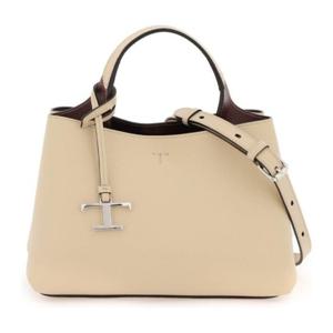 토즈 XBWAPAEL000 QRI 6O44 베이지 타임리스 메탈 마이크로 토트백