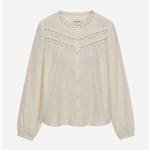 [써스데이아일랜드](T256MBL165W)플라워 자수 포인트 블라우스