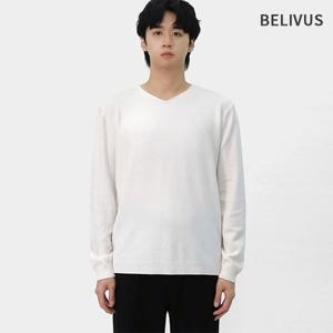 빌리버스 남자 니트 긴팔 오버핏 브이넥 간절기 티셔츠 BYHT010