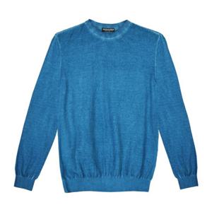 [레노마 옴므]레노마 면 가먼트다잉 니트 블루 RMAMKT01A