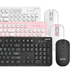 스마텍 레트로 무선콤보 STC-500 키보드 마우스 세트 (화이트)