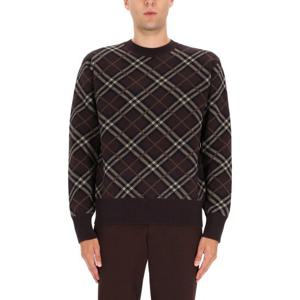 버버리 체크 패턴 크루넥 니트 8115704 B2412