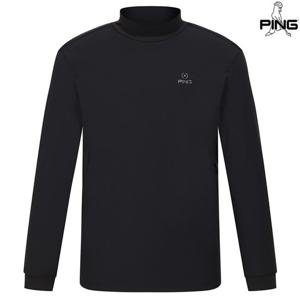 [핑골프][양말증정]남성 소재 믹스 반목 긴팔 이너 티셔츠 111E3TI204_BK