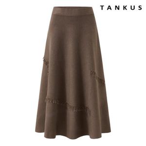 [탱커스] 프린지 밴딩 플레어 롱 스커트 (TX4SK003L0)