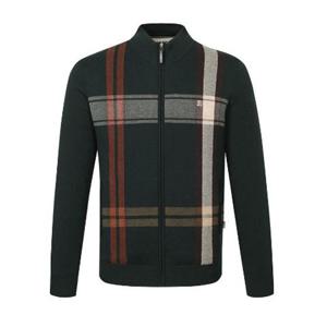 닥스 울 100 빅체크 방풍 풀집업 니트 그린 DLW1SWZU111-E1