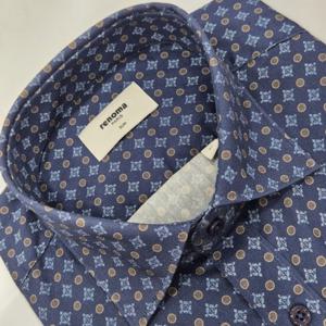 [레노마셔츠]슬림핏/긴소매/기하학 올오버 프린트 셔츠 ROFSL107