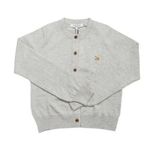 메종키츠네 베이비 폭스 메리노 레귤러 가디건 라이트 그레이 멜란지 PW00502KT1181 H120
