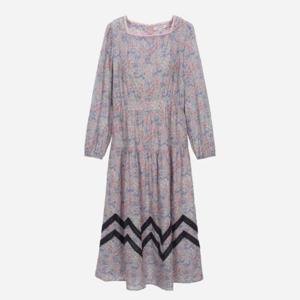 [써스데이아일랜드]밑단 레이스 배색 롱 원피스 t246mop150