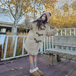 [오션스카이] 여아 보아 더플 롱 코트-EFJG4376D0X