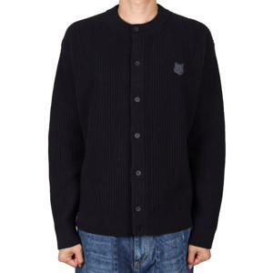 메종키츠네 25FW 남성 폭스헤드 울 가디건 블랙 PM00508KT1149 P199