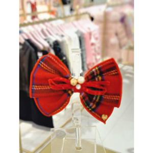 [프렌치캣 9D] 레드 체크 헤어핀 (Q55DG5071)