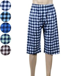 부드러운 순면 CP 체크패턴 남성 8부 파자마