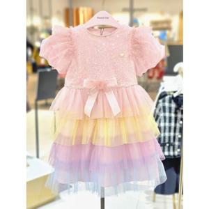 [프렌치캣 9D] 핑크  멀티 샤 드레스 (Q55DCO150)