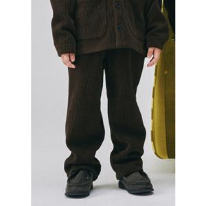 [빈HU] (BZ63PT04BN) 브라운 코듀로이 골지 배기팬츠