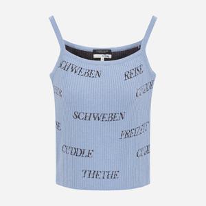 [써스데이아일랜드]타이포 전판 자카드 골지나시 탑 T256MVT901W