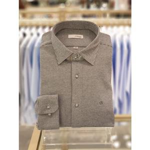 듀퐁 SE5FM21LS324SBU 남성 슬림핏 긴팔 신축성 있는 부드러운 기모 남자 캐주얼 남방셔츠