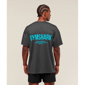 짐샤크 컨디셔닝 클럽 오버사이즈 티셔츠 오닉스 그레이/브랜드 블루 A2B5Y-GDNJ