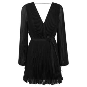 26 SS 막스마라 블랙 웨이스트 Visita 비지타 브이넥 플리츠 미니 드레스 2411221124600