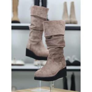 바이로쏘 세이브존06 스웨이드 주름 미들힐 웨지굽 5.5cm 미들부츠 (BY)25F12J717CE2