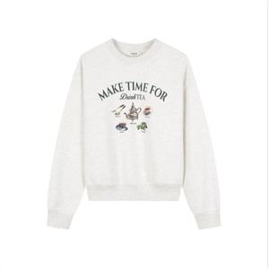 [폴햄]여성 더블니트 크롭 그래픽 맨투맨 티셔츠 PHF4TR2220