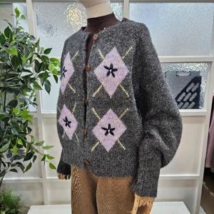 부루앤쥬디 sh06 아가일플라워가디건 DG BBRLCD005B