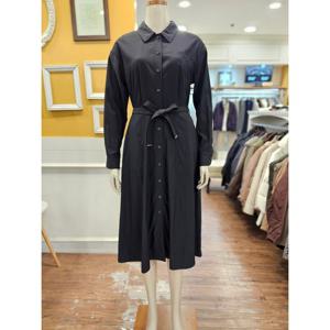[BCBG]셔츠 카라 벨티드 플레어 원피스 B5C8O621