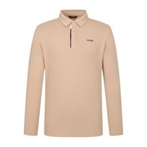 [핑골프][골프양말증정_PBS]남성 배색 포인트 카라 긴팔 티셔츠 111E3TO002